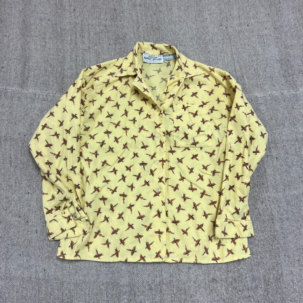 Vintage Viyella Wool Button Up Shirt Women's 4 Yellow 1960s‎